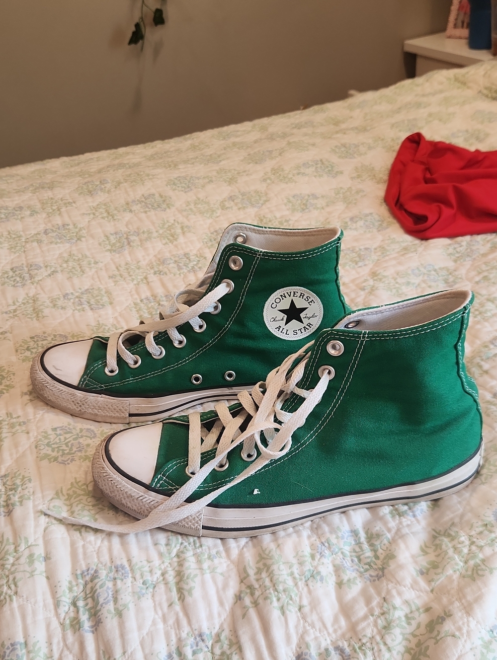 Converse High Top Sneakers - Green and White
